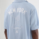 Camicia maniche corte New Era New York Yankees MLB 60856138 colore blu pastello Pastel Blue (450)