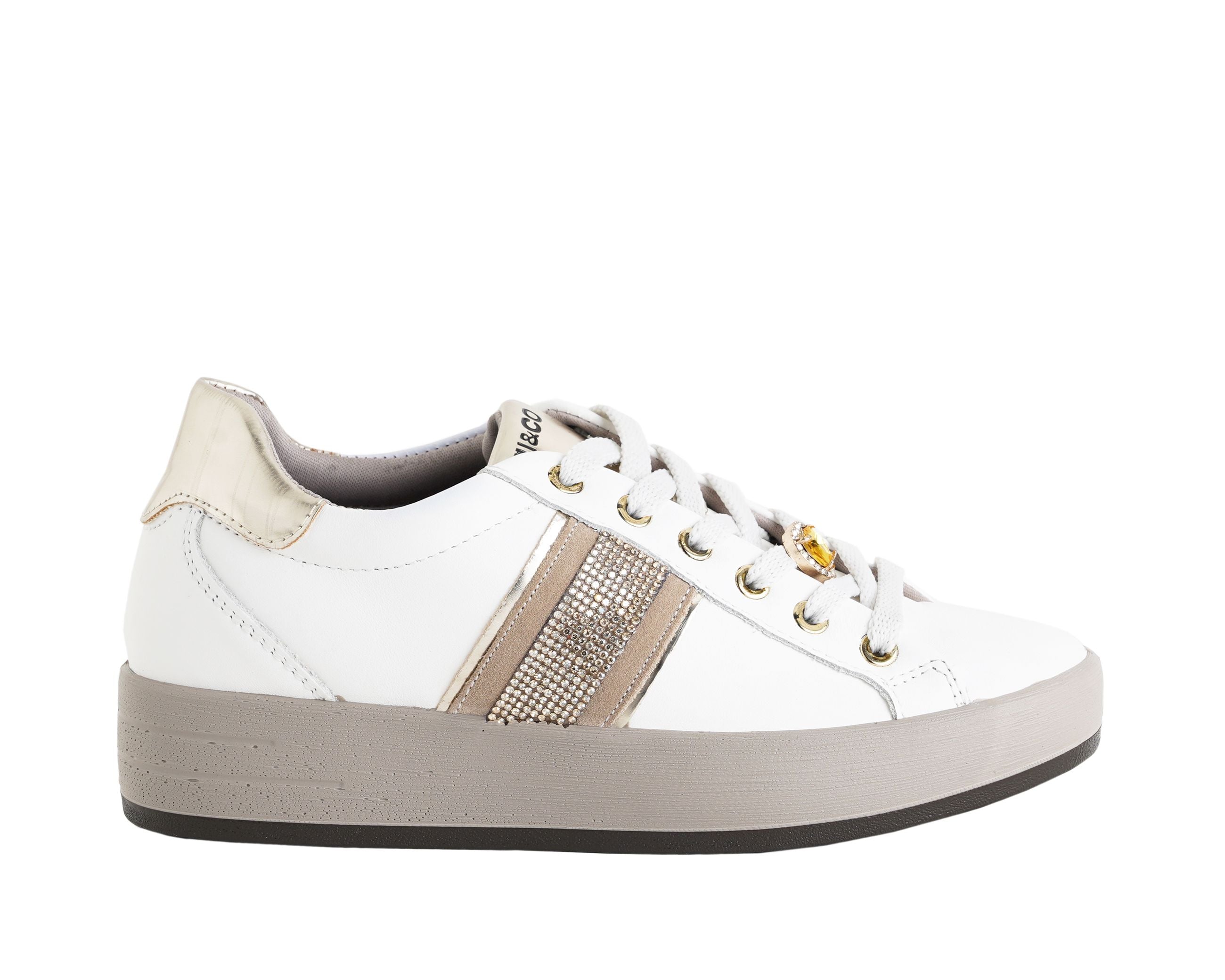 Sneakers con platform IGI&CO 8668611 Bianco/Platino Donna