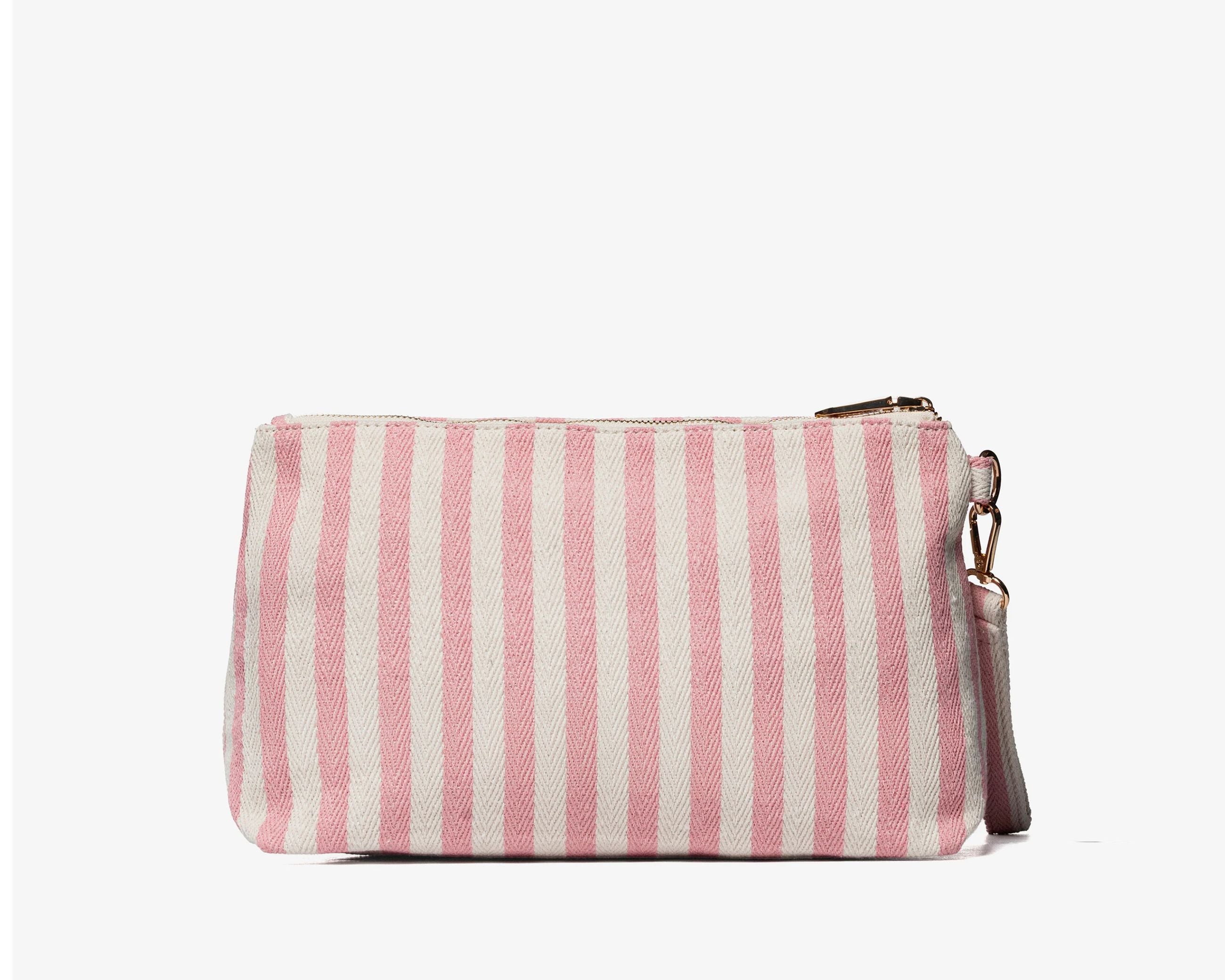 Pouch Sécret Pon-Pon Saint Tropez Pouch Beige/Rose Donna – chiusura zip, gancio polso, H.19xL.30xP.12 cm
