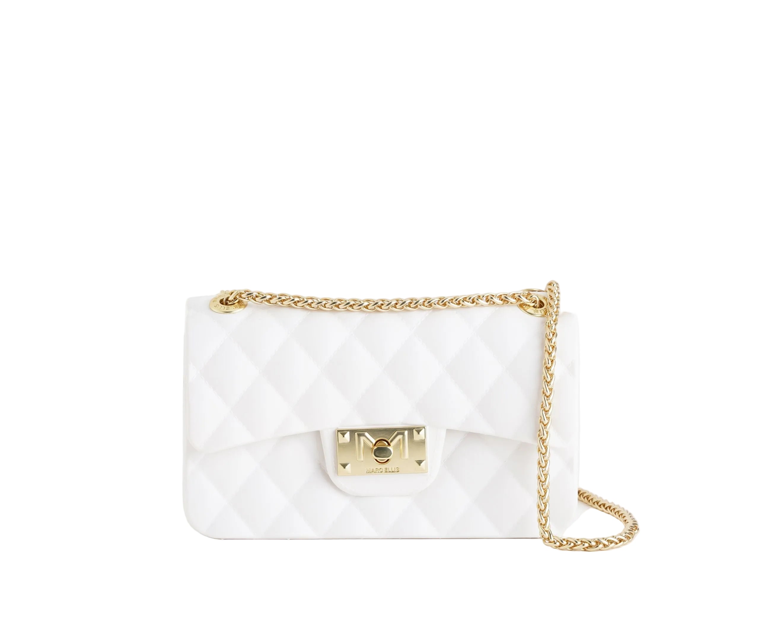 Borsa a spalla Marc Ellis Flat Falcon XS Donna Milk Matt Gold - Vista frontale