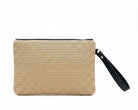 4GIVENESS Pochette 126WACPO5959 Cammello retro in rafia animalier con manico in pelle