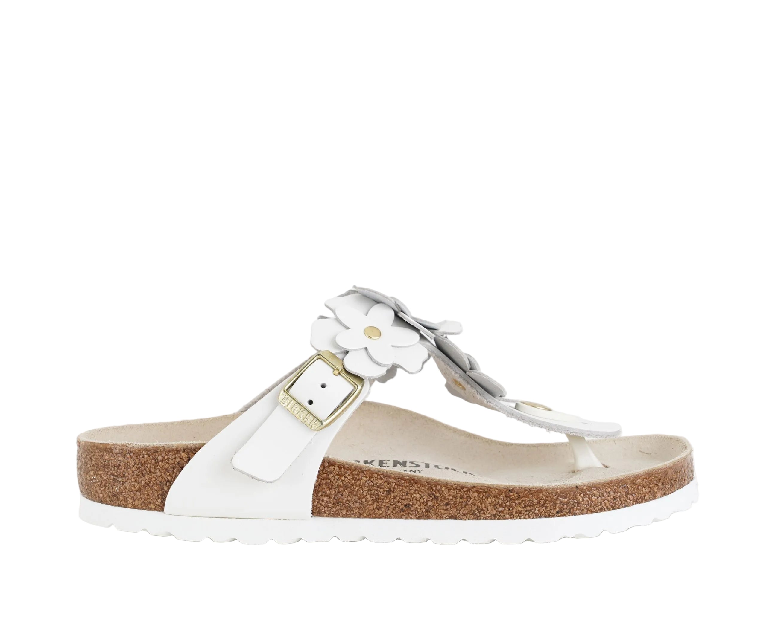 Sandali Birkenstock Gizeh Flower Embellishment 1026686 Bianco Donna
