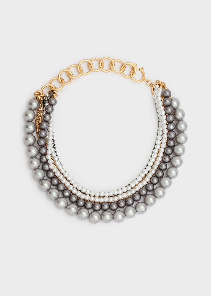 Collana NALI' multifilo perle EMCL1027 Oro/Argento Donna