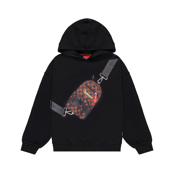 Felpa SPRAYGROUND Takeover The Throne Backpack Sling Hoodie SPY1360GBLK  Nero Bambino