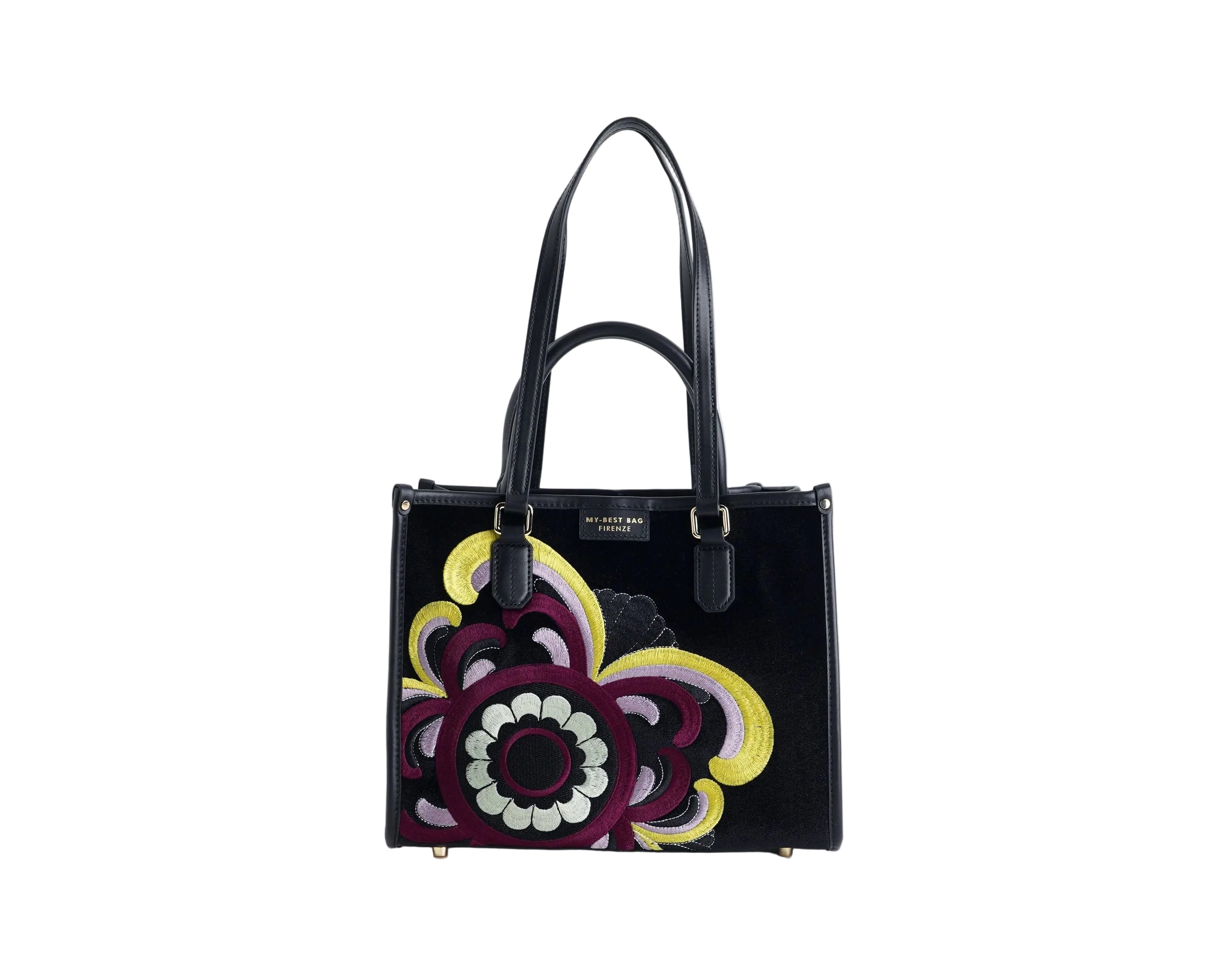 Borsa a spalla My Best Bag Atena Mandala F2-MYB-3009 Nero Donna