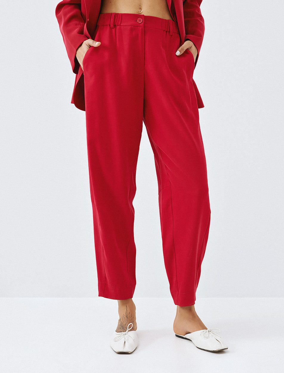 Pantalone carrot Access Fashion 63-5051-177 Rosso Donna