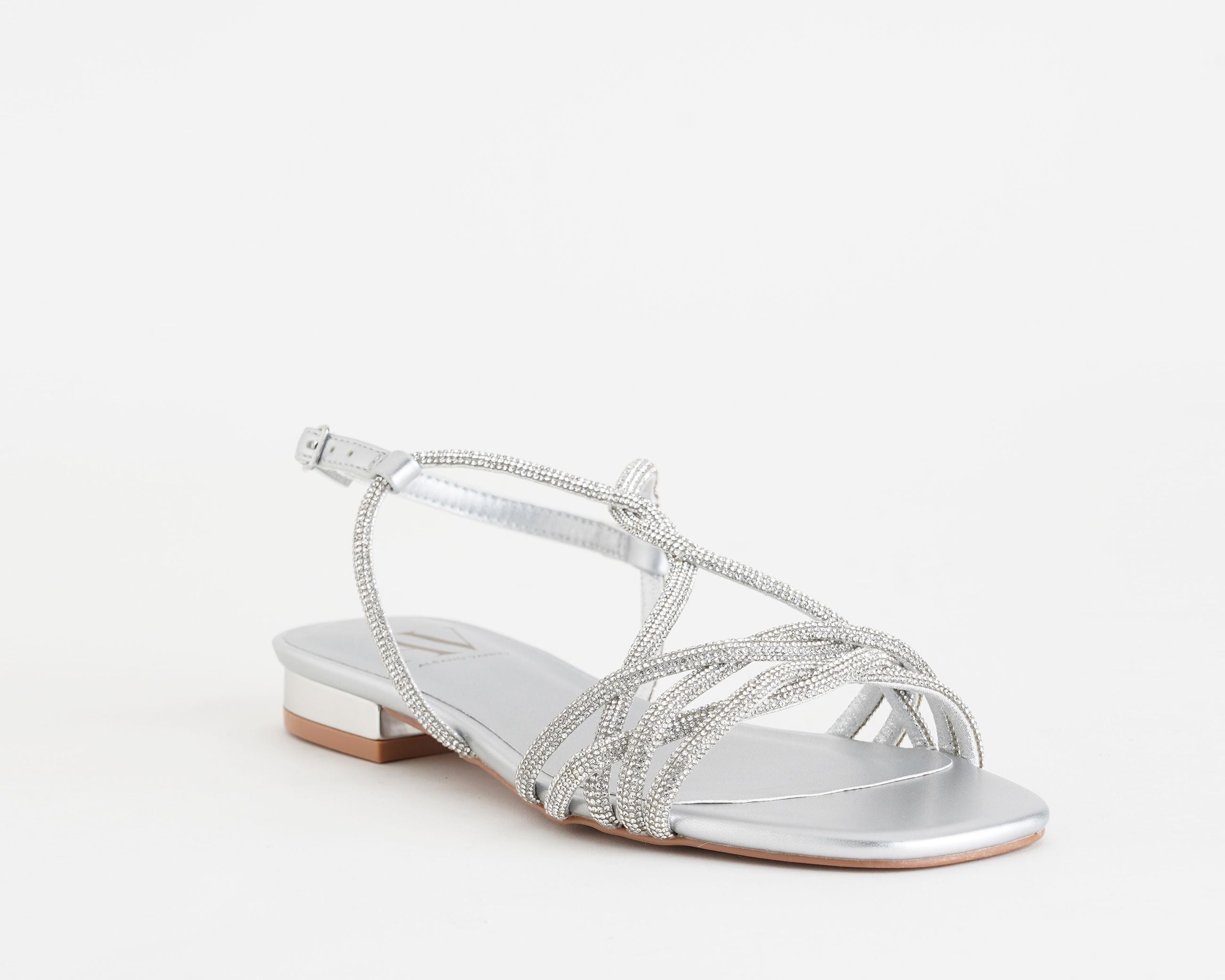 Sandalo L'Amour By Albano AV7034 Argento - Visione Semi-Laterale
