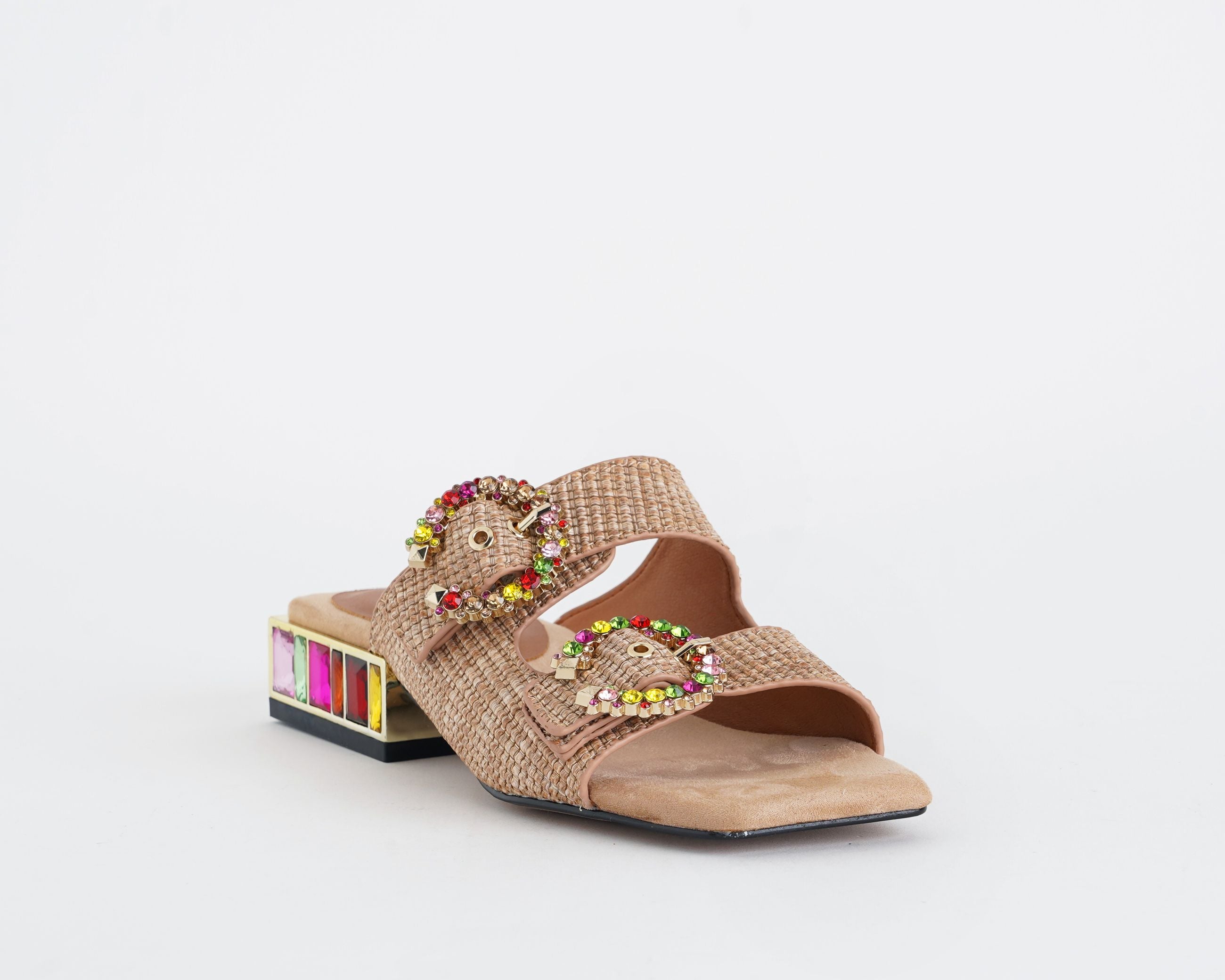 EXÈ Sandalo Summer-871 fibbie strass beige donna - art. SUMMER-871