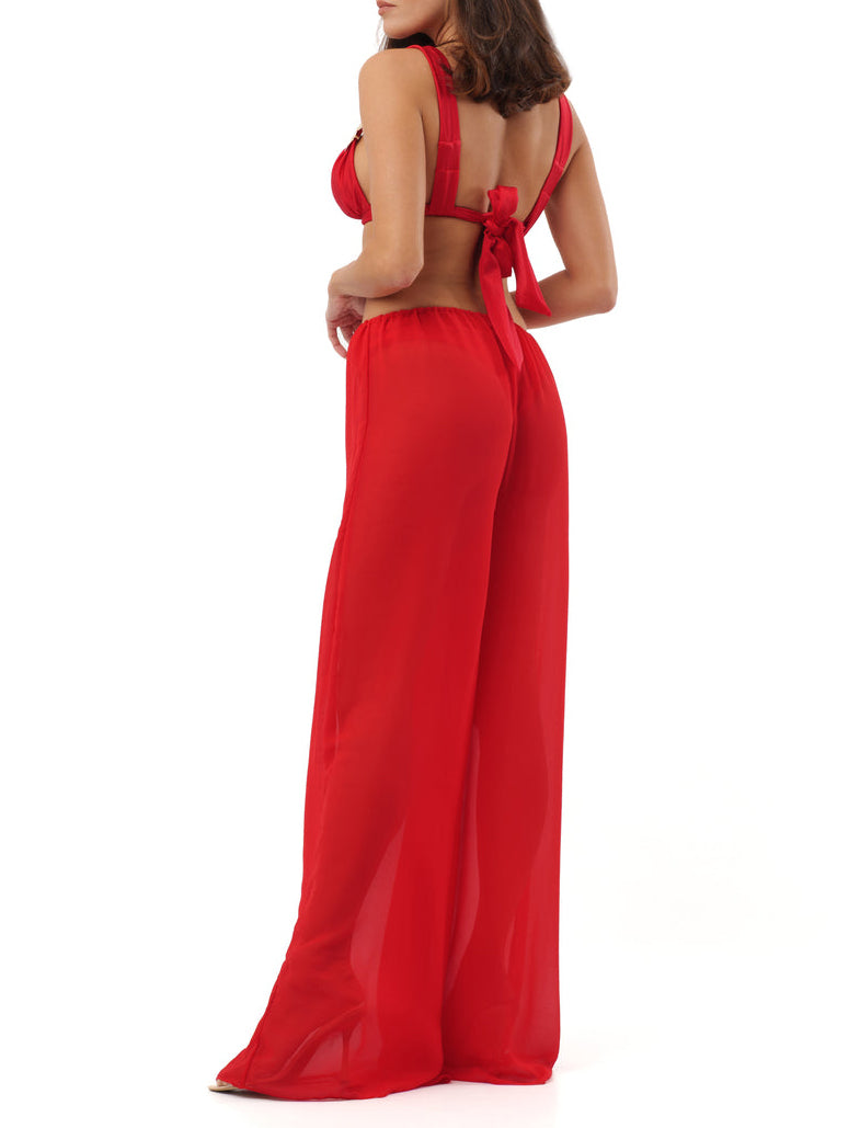 Pantalone ADORE' OCEANE Red Flowers