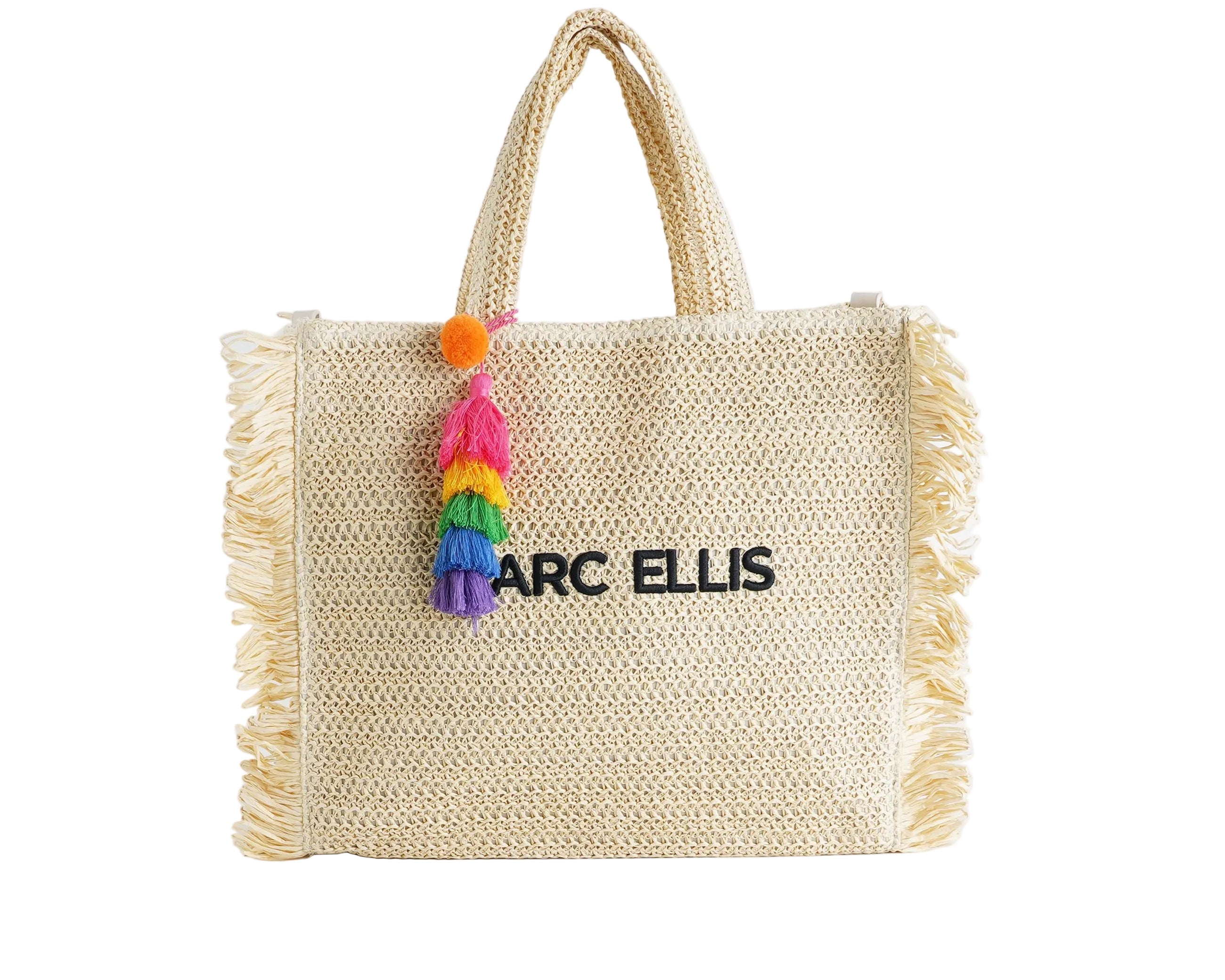 Borsa a mano Marc Ellis Buby S.Claire L Donna – Natural – vista frontale, borsa strutturata con manici rigidi e dettagli logati
