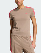 T-Shirt Adidas 3 Stripes KU8192 Khaki Six / Power Pink