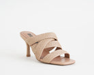 Sandalo con tacco Bibi Lou Palmo 883Z69HG natural da donna, tomaia in tessuto e tacco 7 cm
