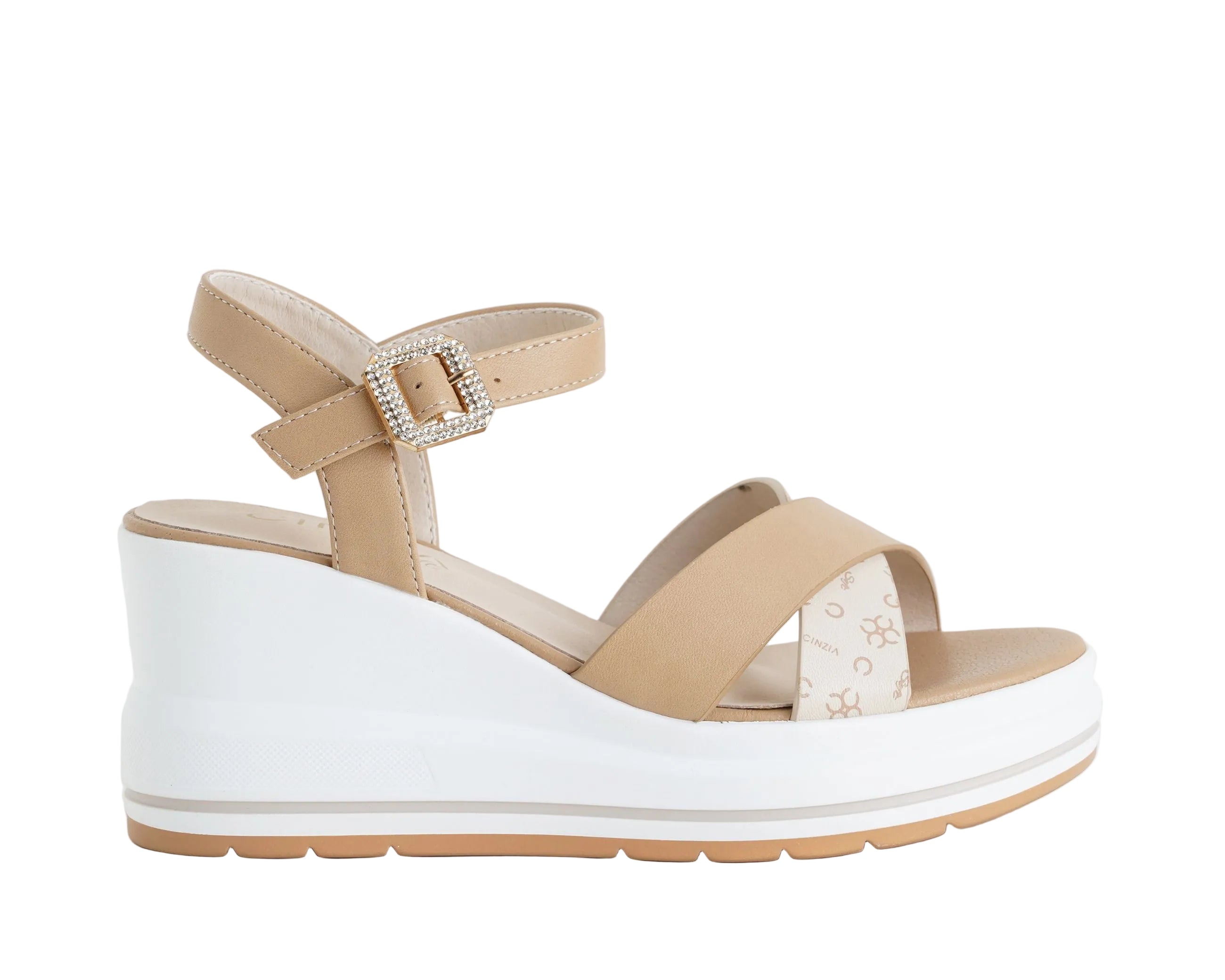 Sandali con zeppa Cinzia Soft CN2043C Beige/Camel Donna