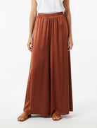 Pantaloni Anonyme in raso viscosa P76ST232 Brick 