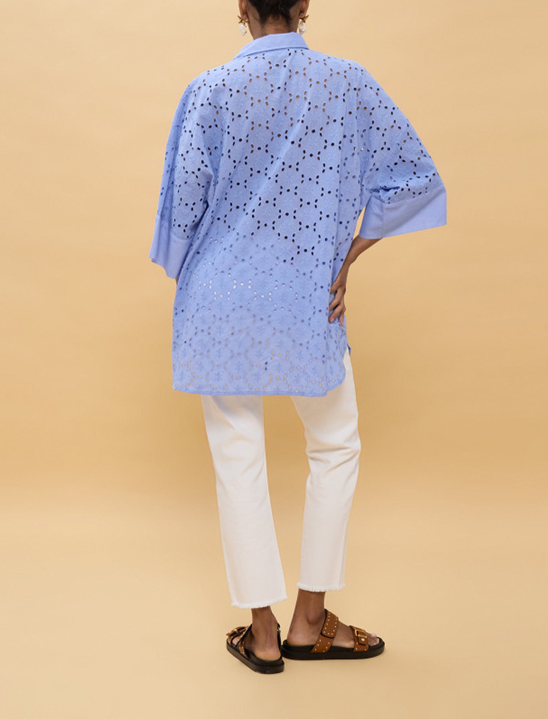 Camicia corta oversize Lola Casademunt LS2616018 Blu