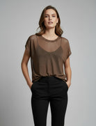 Maglia in lurex Anonyme K46SB301 Bronze