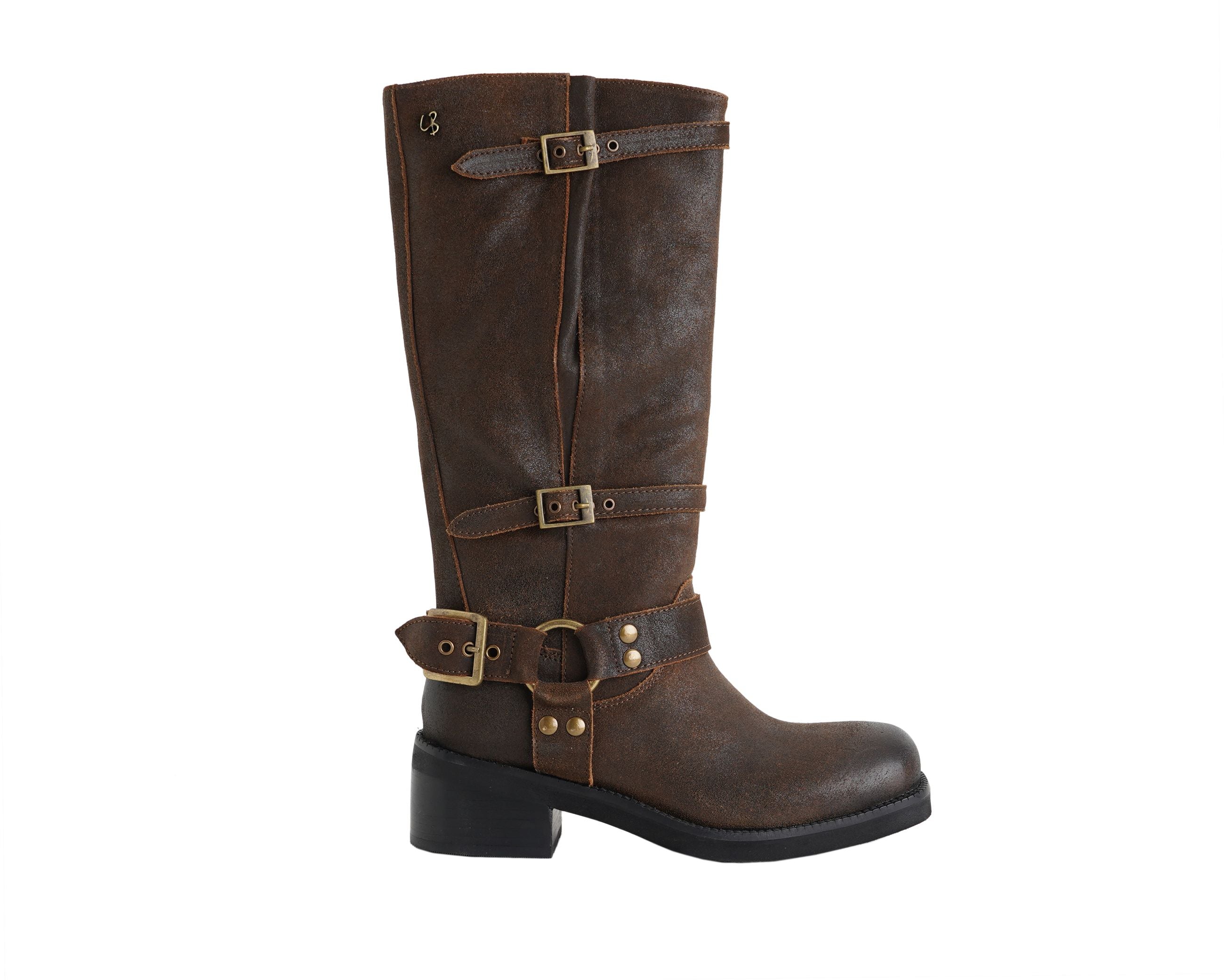 Stivale biker CORAL BLU CB.G325.52 Testa di moro Donna