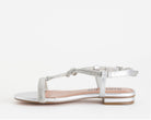 Sandalo basso Bibi Lou Myna 956Z00HG da donna, tomaia in tessuto con strass e similpelle argento