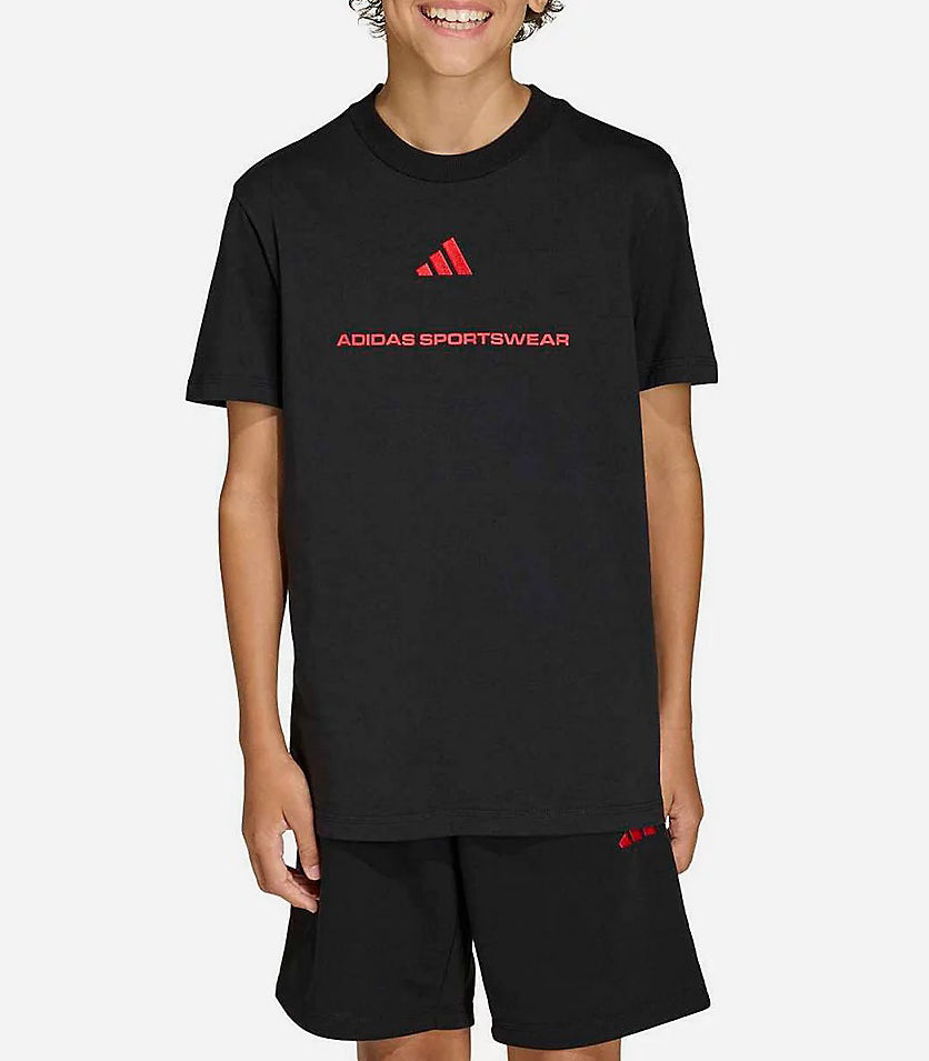 T-shirt Adidas Logo KG5188 Black Bambino