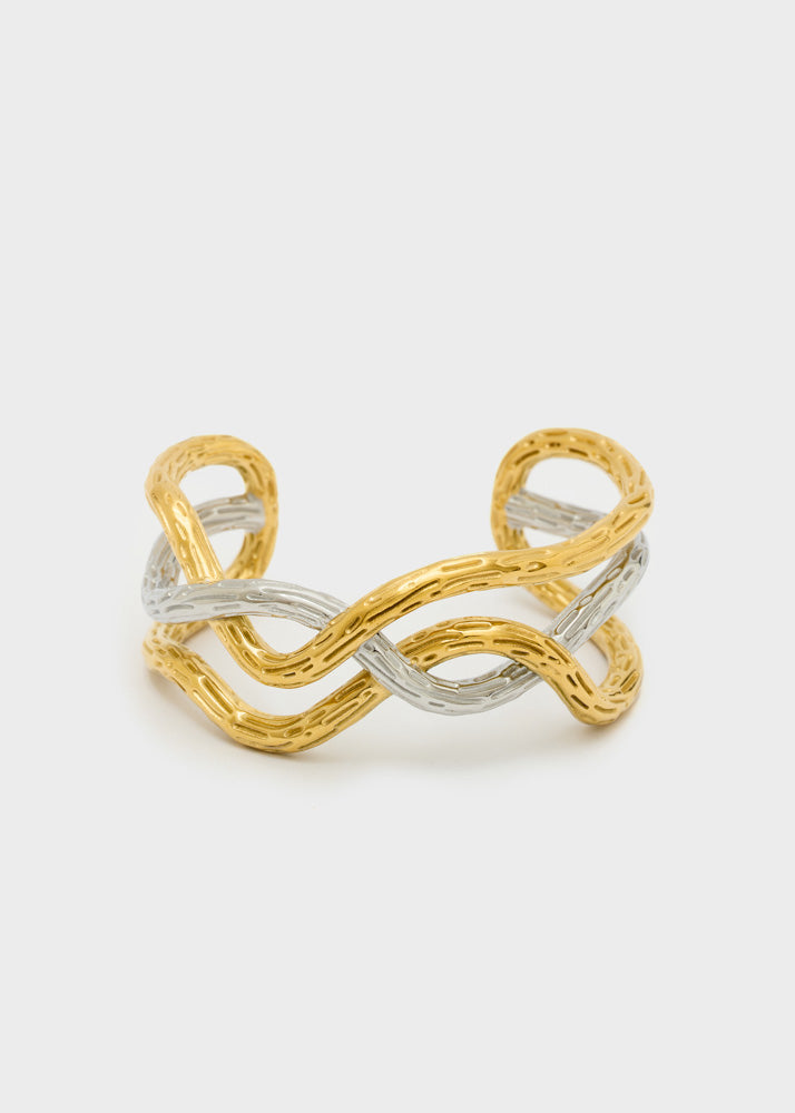 Bracciale intrecciato Nalì PWBR0013 Oro/Argento Donna
