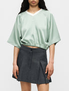 Top oversize satin Nike Sportswear IH1330-006 donna colore Steam/(Sail)