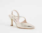 Decolletè Melluso E1634Q platino pelle cinturino regolabile tacco donna vista semi laterale
