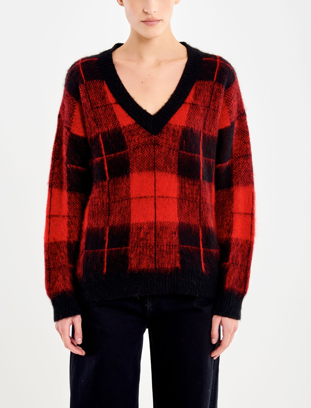 Pull Scollo a V Check VICOLO 55201F Donna