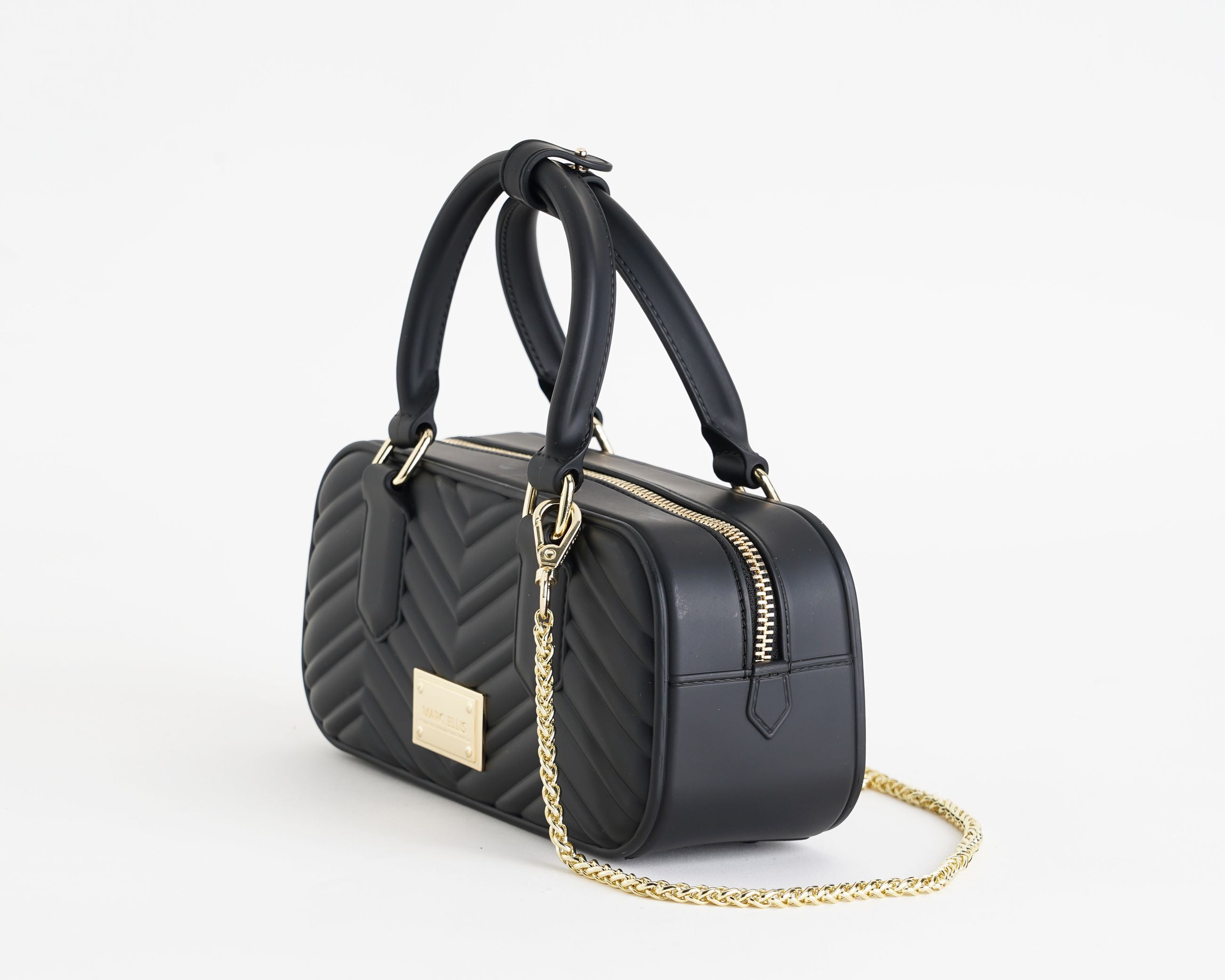 Borsa a mano Marc Ellis Flat Soho 26 Donna Black Light Gold - Vista laterale