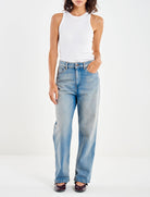 Jeans Vicolo Icon Kate DAB5092 vita alta straight fit denim chiaro effetto vintage donna