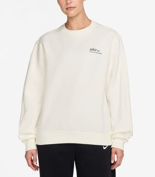 Felpa girocollo Nike Studio Fleece IQ3875-133 Sail/Black Donna
