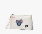 Pouch Sécret Pon-Pon Saint Tropez Pouch Ecru Donna – chiusura zip, gancio polso, H.19xL.30xP.12 cm
