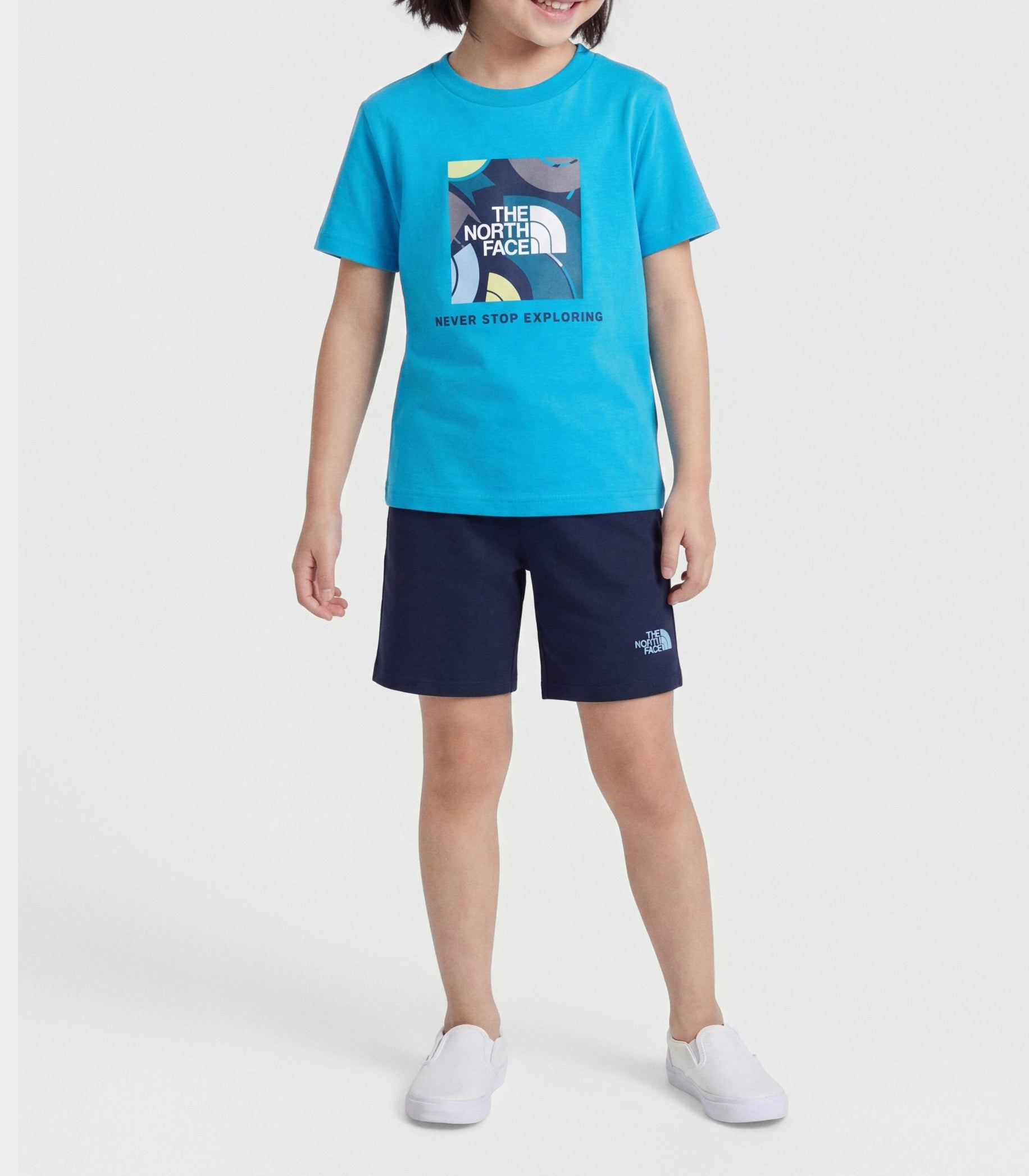 THE NORTH FACE NF0A8G1HDGY1 Set T-Shirt e Shorts NSE Box Play Regular colore Blu (Meridian Blue/Summit Na)

