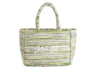 Borsa a spalla Marc Ellis Buby M Indy 26 Variant 09 – vista frontale, trama in cotone intrecciato con perline multicolore e scritta logata ricamata
