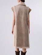 Gilet in montone sintetico Liu Jo 2F6050 T0300 Burro