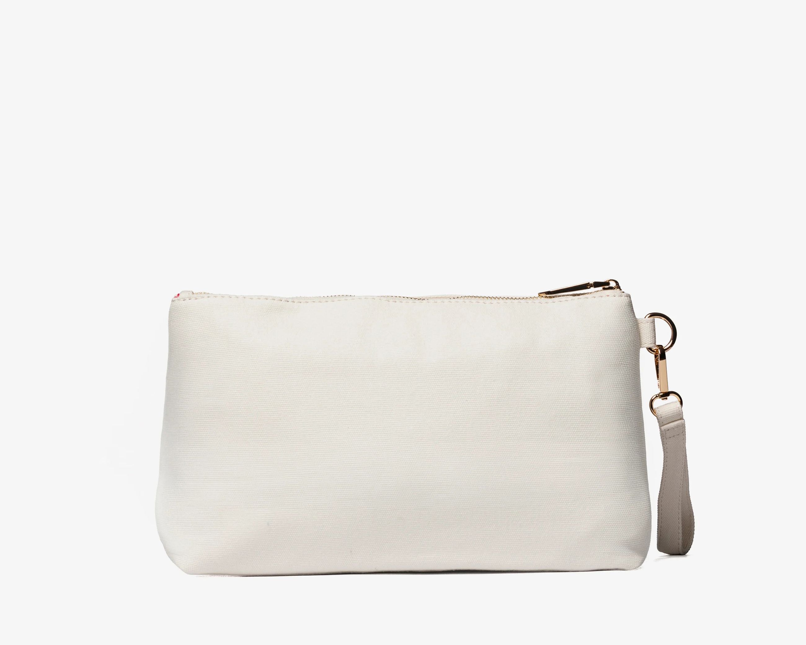Pouch Sécret Pon-Pon Saint Tropez Pouch Ecru Donna – chiusura zip, gancio polso, H.19xL.30xP.12 cm
