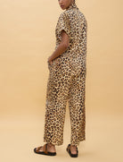 Camicia manica corto nodo stampa animalier Lola Casademunt LS2615007 Marrone-Multi