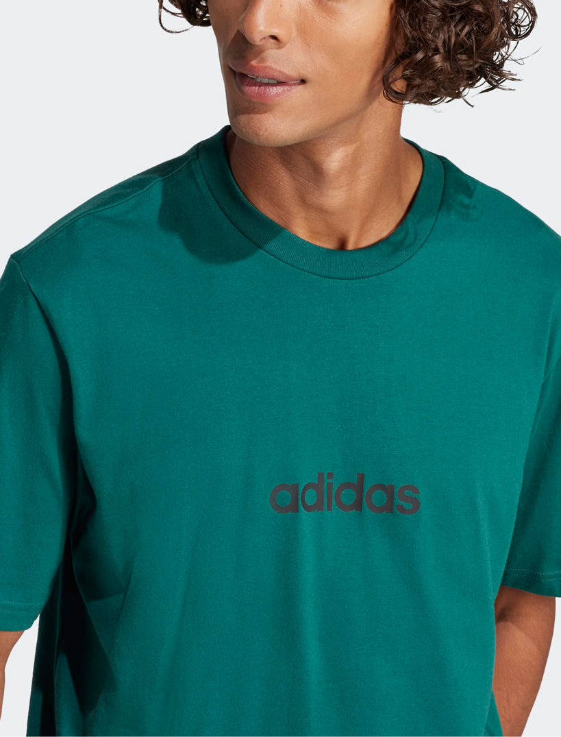 Dettaglio logo stampato Adidas T-Shirt M Lin Sj T JE8997 collegiate green uomo