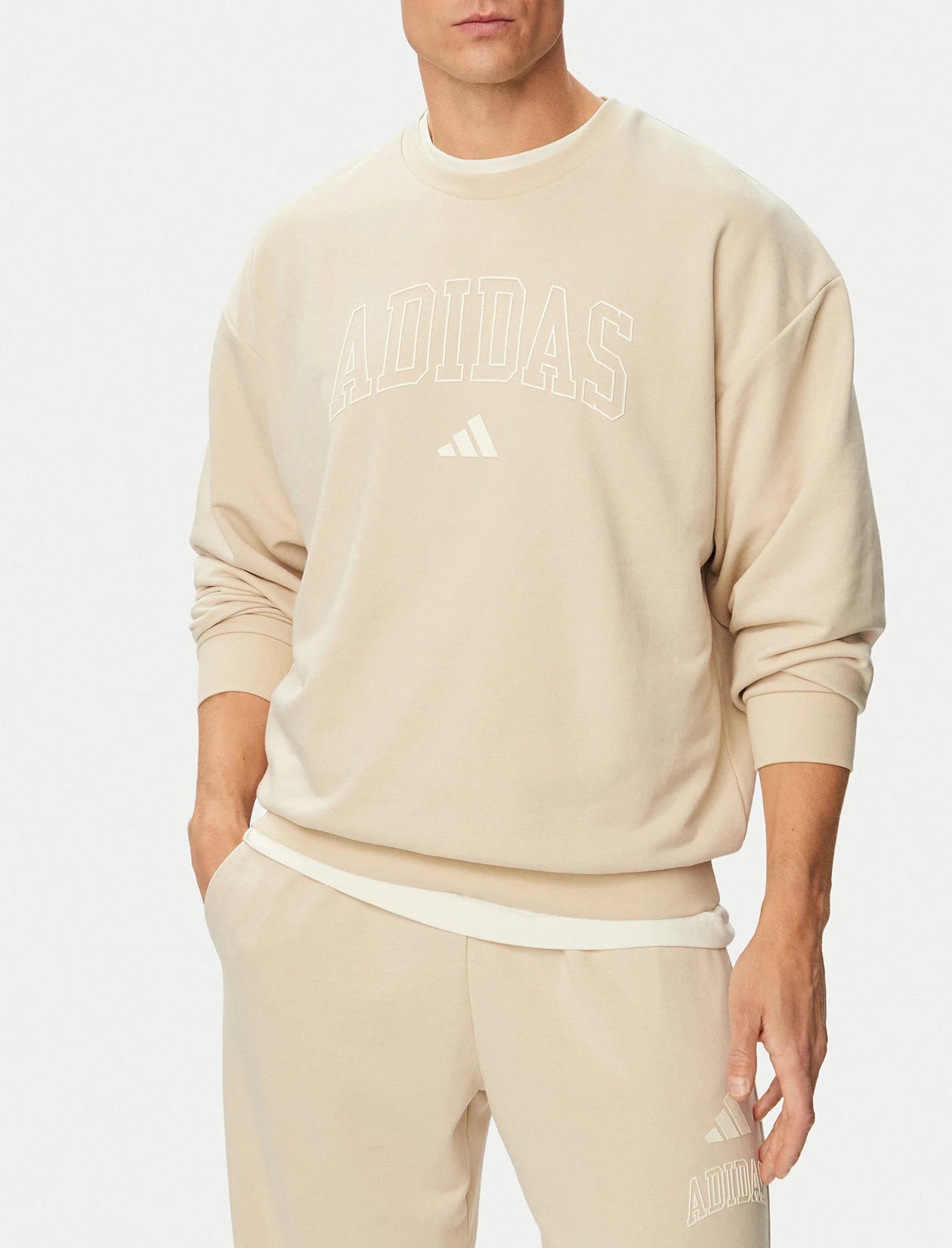 Felpa Adidas Seasonal Essentials Collegiate Crew KF4253 Crli/Ivory Uomo
