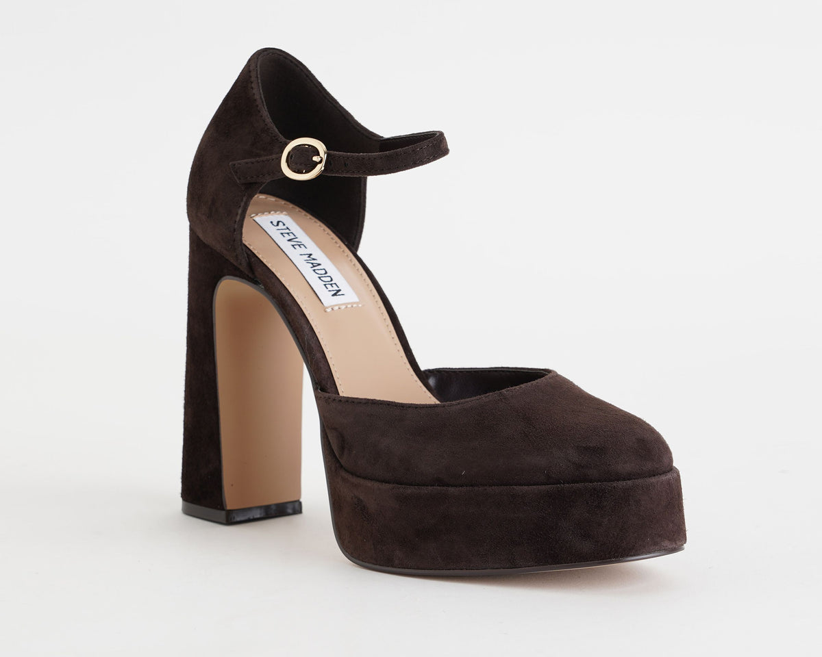 Sandalo alto Steve Madden SMSLEXIE-880 Suede Marrone Cioccolato