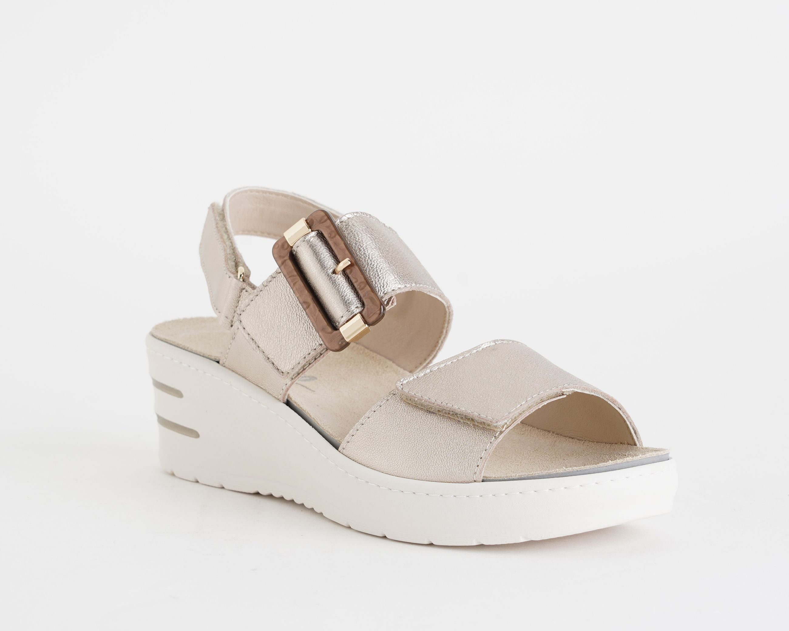 Sandalo con zeppa MELLUSO 019227Q Platino