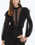 Body in pizzo e trasparenze Access Fashion Y25-2022 Nero