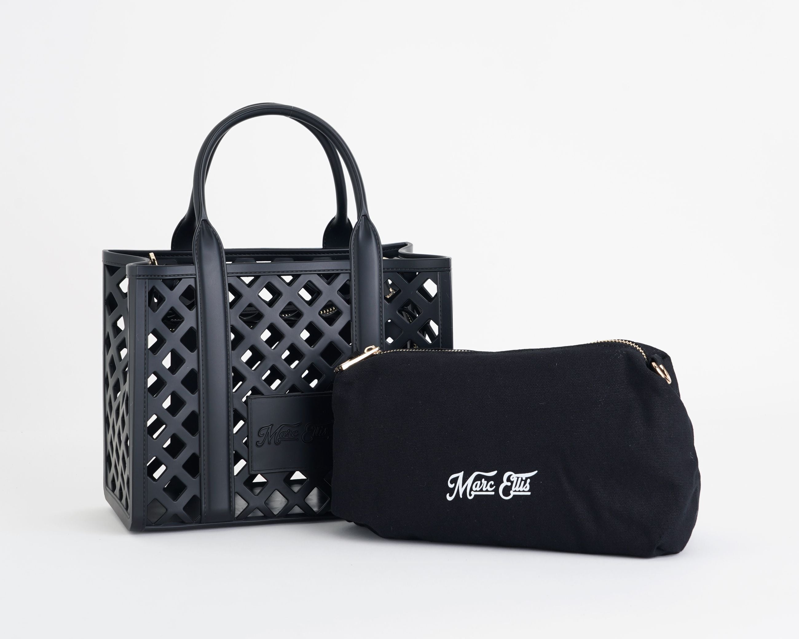 Borsa a mano Marc Ellis Flat Plot Donna Black Light Gold - Pochette interna