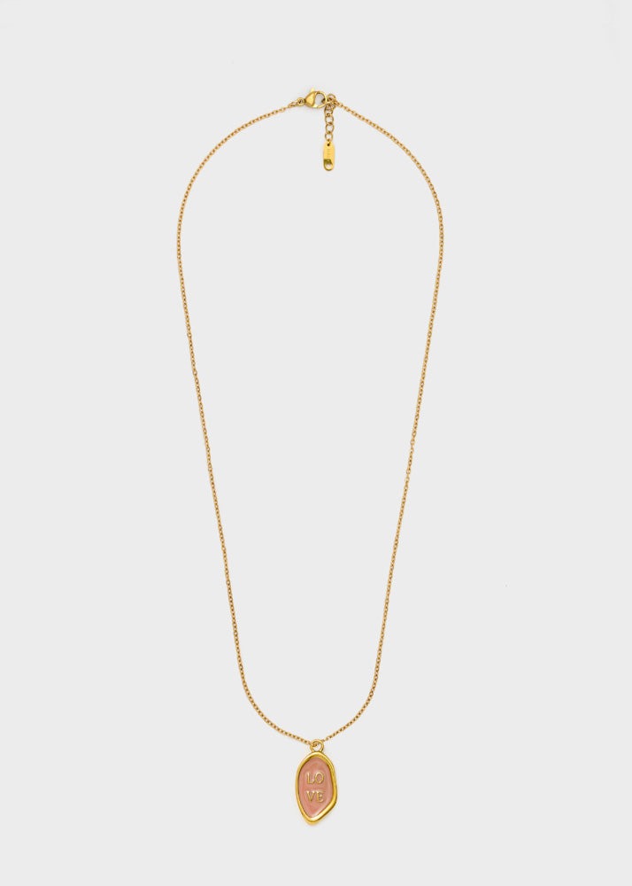 Collana con pendente Nalì Love EMCL1333  Rosa/Oro Donna