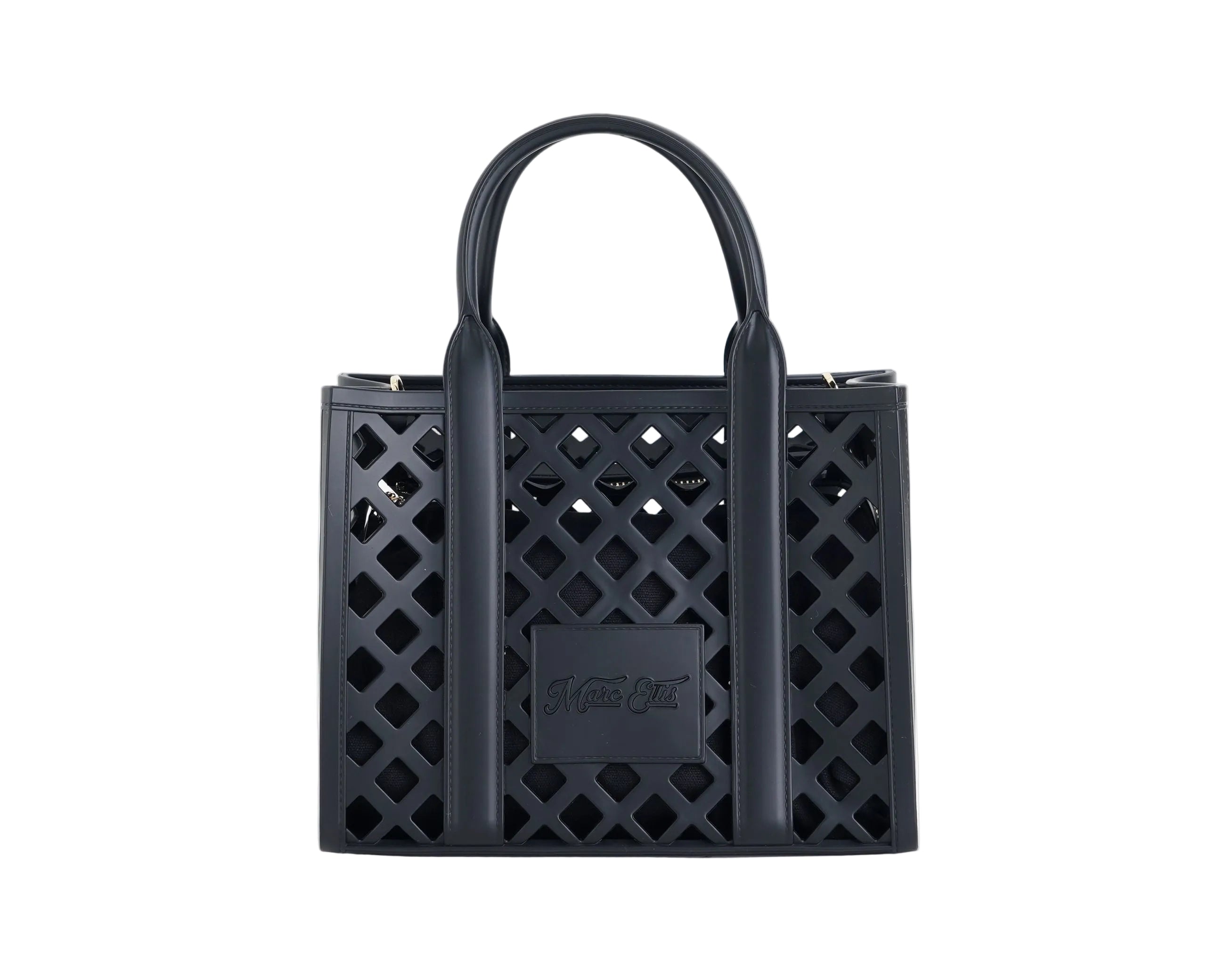 Borsa a mano Marc Ellis Flat Plot Donna Black Light Gold - Vista frontale