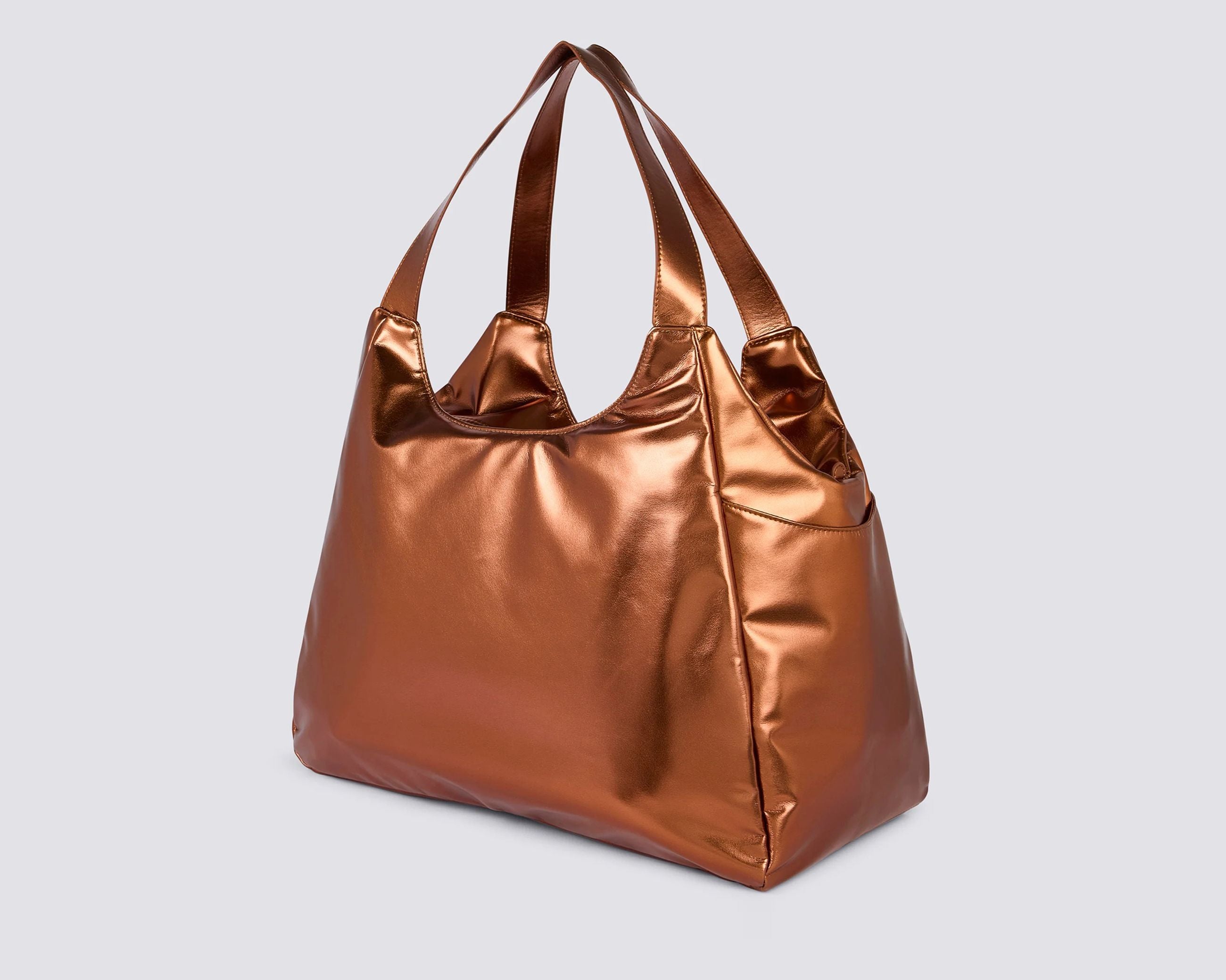 Borsa Shopper laminata con logo Sundek AW417ABPU7LA Coffee