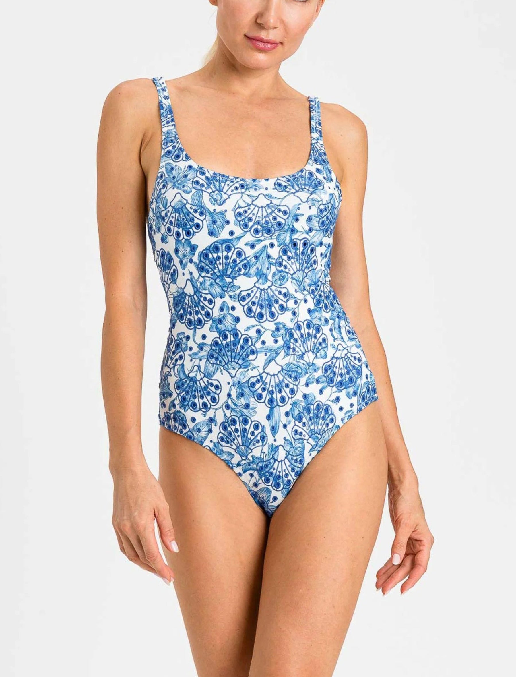 Costume Intero Twinset 261LMMD00 Bianco/Blu 