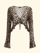 F**K FK26-SW0125X02 crop top manica lunga Fantasia maculata