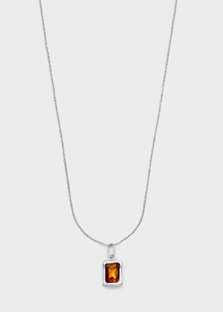 Collana con pietra Nalì EMCL1342 Arancio/Argento Donna