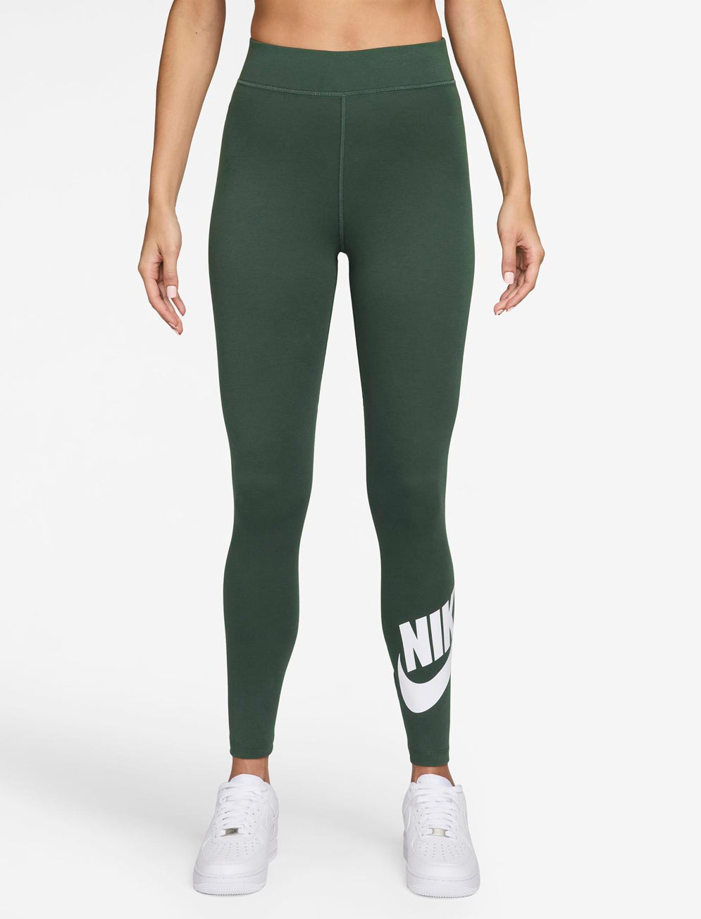 Leggings a vita alta con grafica Nike Sportswear Classics DV7791-323 Fir/(White) Donna