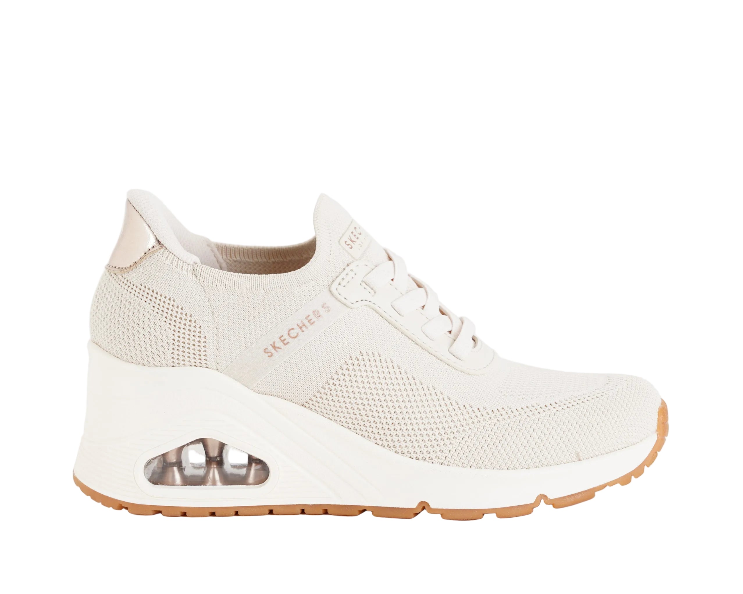 Sneakers Skechers Street Uno Wedge-Slip N Knit 177531 Offwhite Donna